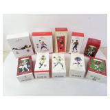 Lot of 10 NFL Hallmark Keepsake Player Ornaments