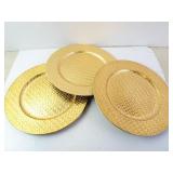 Lot of 3 Gold Painted 13' Charging Plates