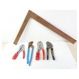 Lot of Misc. Pliers & Measuring Square - Zipgrip