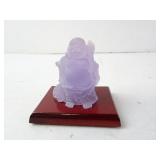 Small Lavender Color Opaque Buddha Statue on