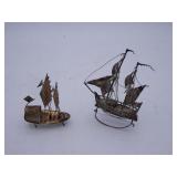 Chinese Style Brutalist Silver Boats - Likely