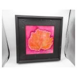 Framed Orange / Fuchsia Painting - 16x16