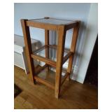 Light Wood / Glass End Table - 16x14x30