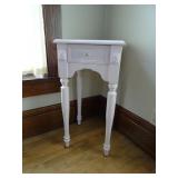 White Accent Table w/ Drawer - 30x15x15