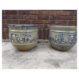 Set of Matching Glazed Ceramic Planters