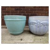 Set of Glazed Ceramic Planters