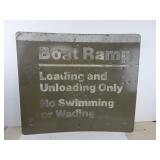 Retired Boat Ramp Metal Sign - 26" x 30"