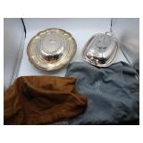 Two Lidded Silver Plated Serving Dishes