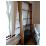 Leaning Style 6ft Bookshelf with Glass Shelves