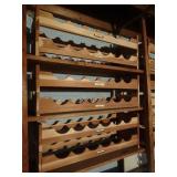 Lot of 6 Wooden Bottle Racks in Wine Celler