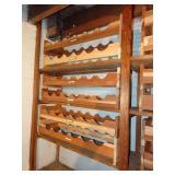 Lot of 6 Wooden Bottle Racks in Wine Celler