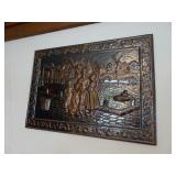 Dutch Hammered Brass Plaque - 19x13"