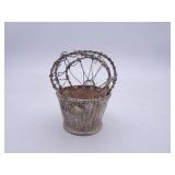 Antique Sterling Silver British Crown Mini Basket