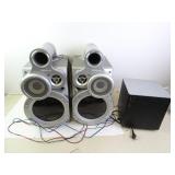 Lot of 2 JVC Giga-Tube Speakers with Vizio Sub -