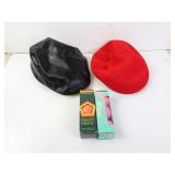 Lot of 2 Paddy Caps & NOS Vintage 3pk Golf Balls