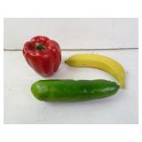 Lot of 3 Faux Plastic Fruit/Vegetables- Banana