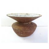 Antique Enameled Metal Spittoon 9.5' Wide