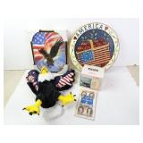 Lot of 4 Bald Eagle Americana Themed Dï¿½cor Items
