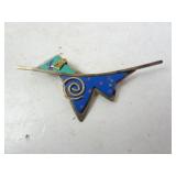 Sterling Silver Vintage Abstract Art Brooch Pin