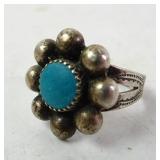 Sterling Silver Turquoise Size 5.5 Ring 3.2gtw