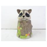 Vintage MCM Raccoon Porcelain Coin Bank with