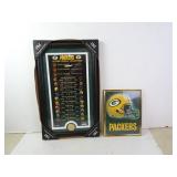 Lot of 2 Green Bay Packers Themed Framed Wall Art