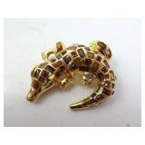 1990s St. John Mosaic Gold-Plated Alligator