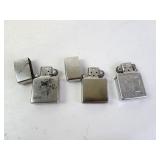 Lot of 3 Zippo Brand Lighters - One missing cover