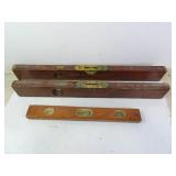 Lot of 3 Wood Vintage Levels