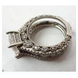 Sterling Silver Clear Stone Wedding Setting Size