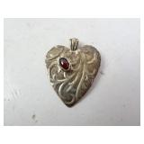 Sterling Silver Artist Crafted Heart Pendant with