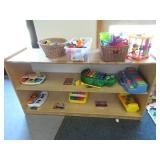 4ft Commercial Wood Organizer Shelf with Contents