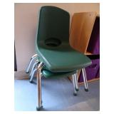 Three Molded Plastic Toddler Chairs with Steel