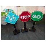 Lot of 3 Childrens Sized Plastic Street Signs