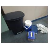 Grouping of Items on Floor - Garbage Can &