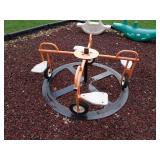 Orange Metal Frame Wheeled Playground Rider -