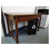 4ft Mission Style Writing Desk with Recycling Bin