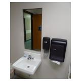 Commercial Bathroom Sink with Mirror & Dispensers