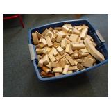 Bin of Wooden Play Blocks