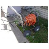 Orange Hose on 4 Wheel Cart