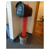 U.S. Mail Plastic Mailbox Mounted In Pail