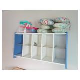 46' Wide Wall Cubby Shelf with Lower Coat Rack