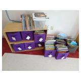 36in Shelving Unit with Books and Canvas Boxes