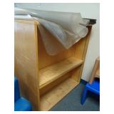 Double Sided Wood Shelving Unit with Contents 36'