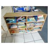 4ft Wheeled Wooden Shelf Organizer w/ Childrens