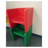 Lot of 2 Commercial Molded Plastic Booster Seats