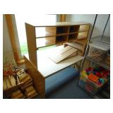 4ft Wide Wooden Organizer/Play Table Combo