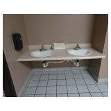 5ft Wide Commercial 2-Sink Hallway Countertop