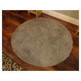 Round Fuzzy Grey Rug 4ft