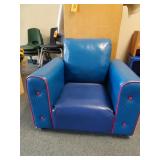 Blue Vinyl Toddler Sized Padded Chair